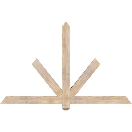 Ekena Millwork Kennewick Smooth Timber Gable Bracket, Douglas Fir, 60"W x 38"H x 3 1/2"D x 3 1/2"F, 15/12 Pitch GBW060X38X0404KEN00SDF